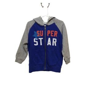 CHILDREN’S Place Zip Front Jacket Hood  4T Grey Blue Cotton/Polyester